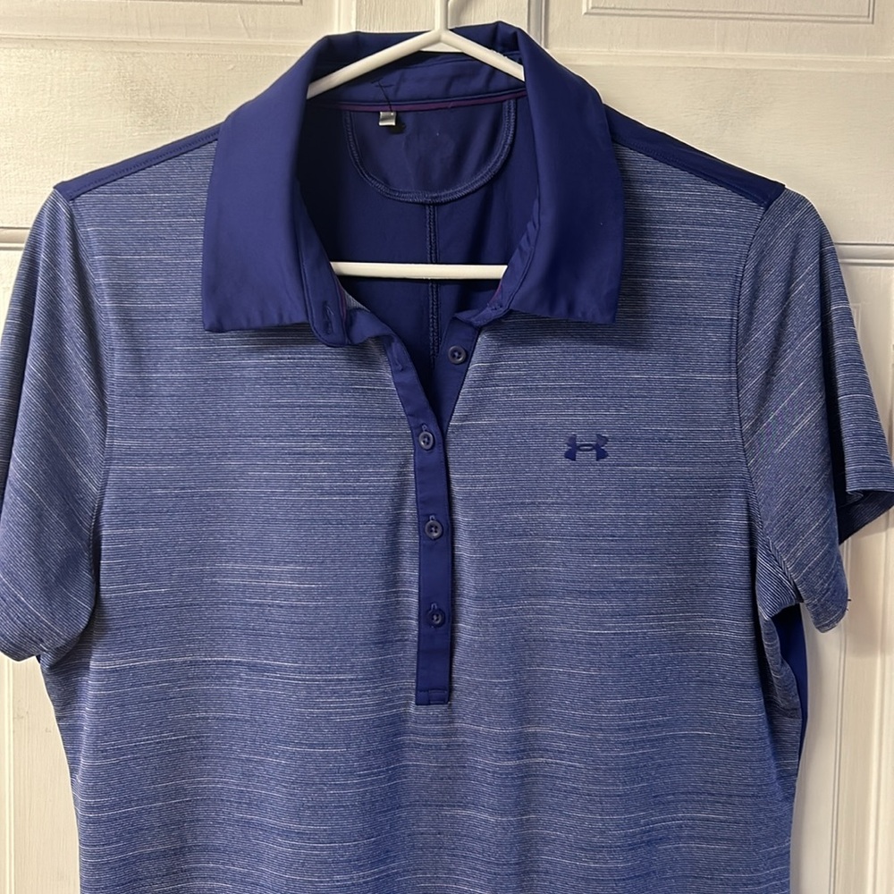Under Armour purple polo style golf shirt women’s size M